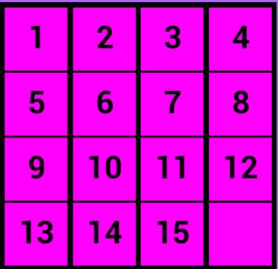Classic 15 Square Puzzle  Game