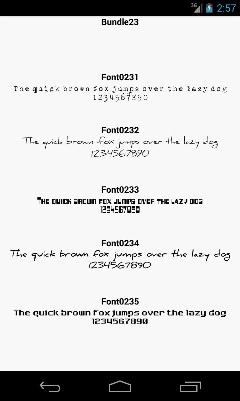 Fonts for FlipFont 23
