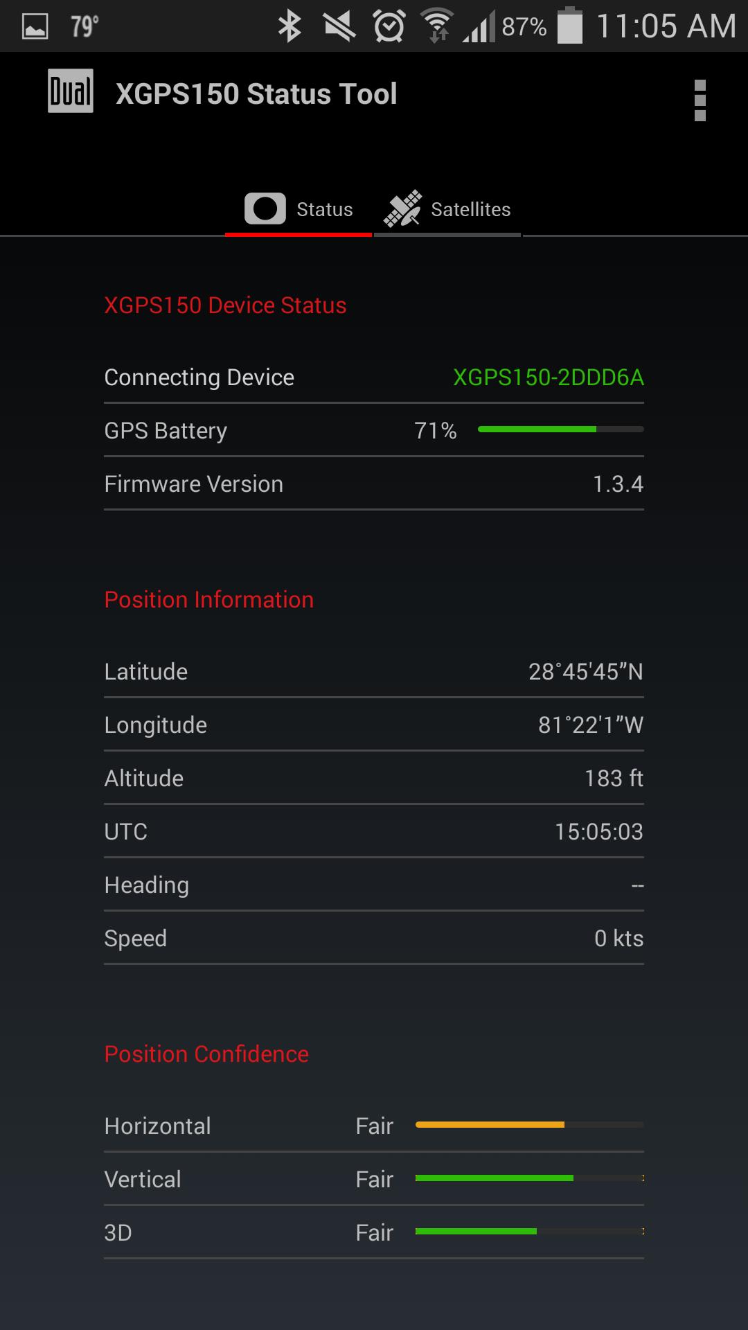 Bluetooth GPS Status Tool