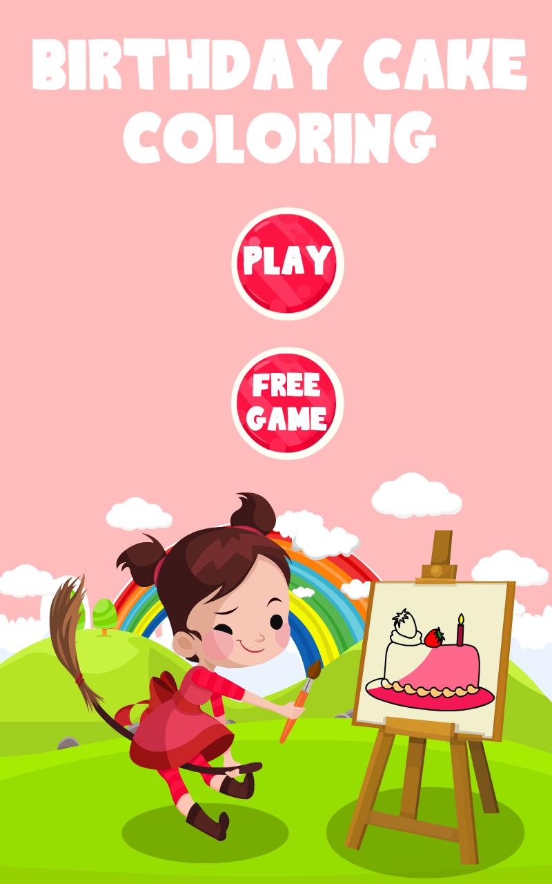 Happy Birthday Cake Coloring