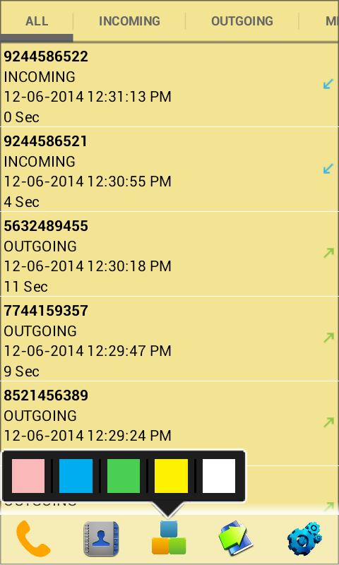 Slide Call Log Lite