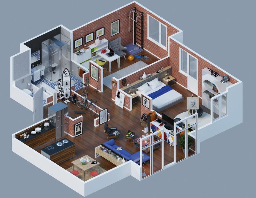 300 3d Home designs layouts